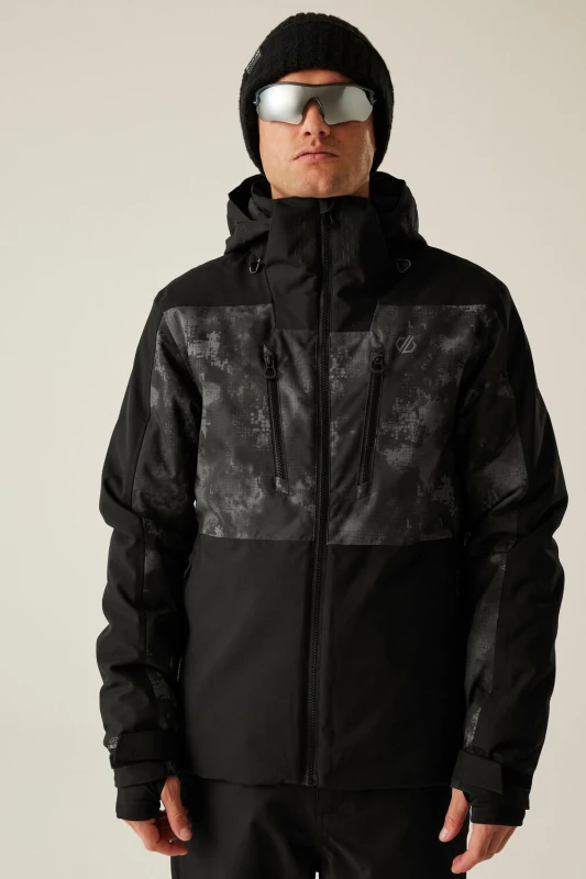 Image of Dare 2b Dare 2b Men Baseplate Waterproof Breathable Insulated Skiing Jacket in Jet Black Size: 3X-Large Jet Black XXXL Male 5063516183716