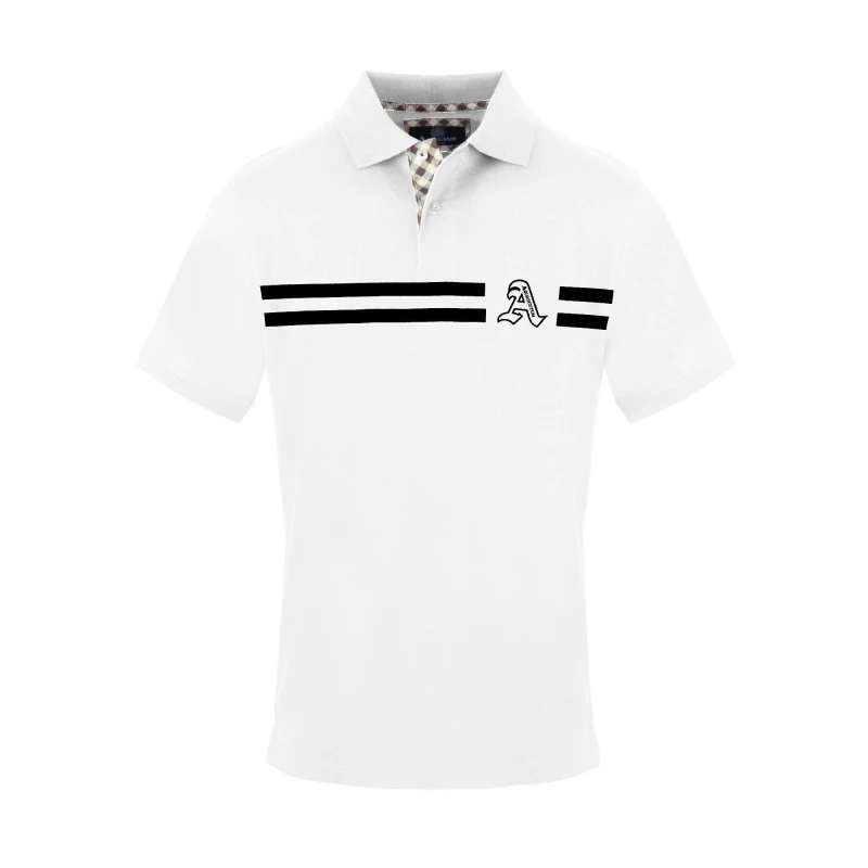 Image of Aquascutum Mens Polo Short Sleeve Polo Shirt Short Sleeve Polos Small White 54287001350