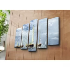 Image of 5PATK-56 Multicolor Decorative Canvas Painting (5 Pieces)