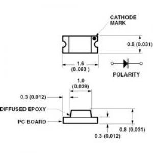 Image of SMD LED 0603 Yellow 8 mcd 170 20 mA