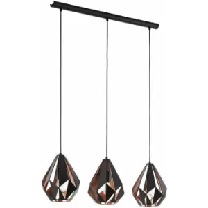Image of Hanging Ceiling Pendant Light Black Copper Geometric 3x 60W E27 Kitchen Island
