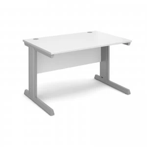 Image of Vivo Straight Desk 1200mm x 800mm - Silver Frame White Top