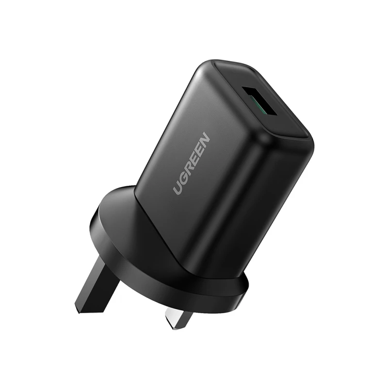 Image of Ugreen 18W USB-A QC3.0 USB Fast Charging Power UK Adapter (Black)