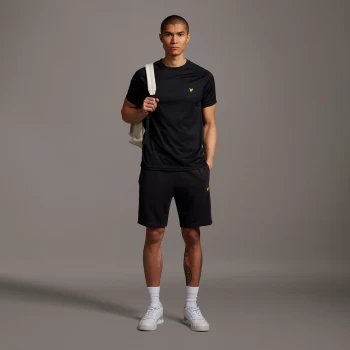 Image of Mens Sweat Short With Contrast Piping - True Black - S