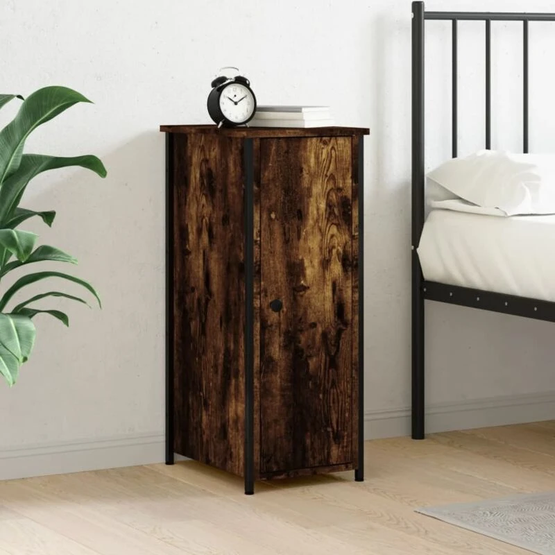 Image of VIDAXL Bedside Cabinet Smoked Oak 32x42x80cm Engineered Wood Vidaxl 8720845939267