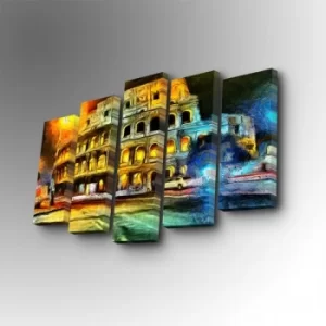 Image of 5PUC-088 Multicolor Decorative Canvas Painting (5 Pieces)