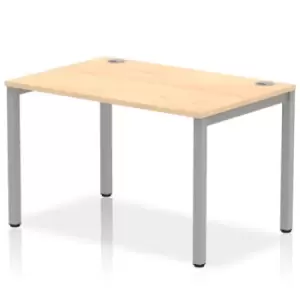 Image of Impulse Bench Single Row 1200 Silver Frame Office Bench Desk Maple