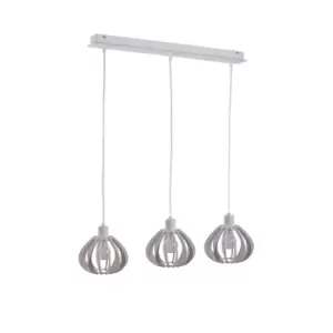 Image of Nicoleta Bar Pendant Ceiling Light White, 62cm, 3x E27