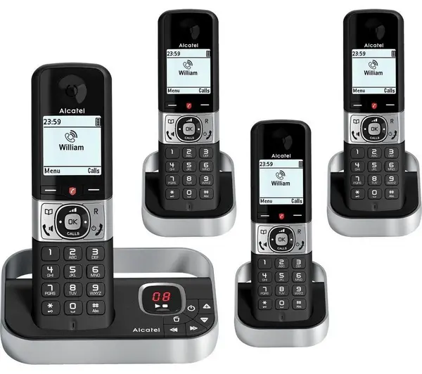 Image of Alcatel F890 Voice TAM Cordless Dect Phone Quad Handsets