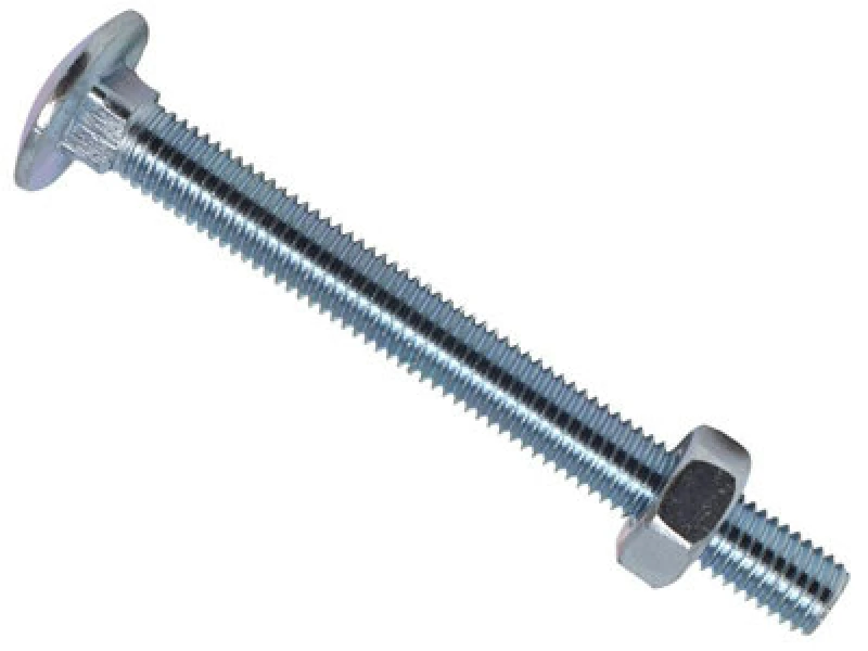 Image of Metalmate Memcsx10100 Cup Square Hex Bolt & Nut Zp M10 X 100mm Box 25 Memcsx10100
