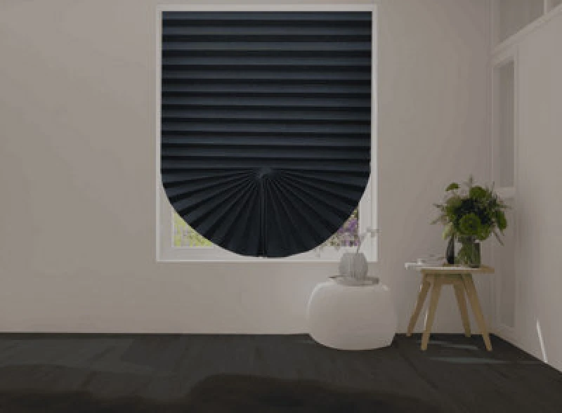 Image of Caecus Blinds Caecus Self-Adhesive Temporary Pleated Blinds (090Cmx150Cm) Black (6 Pack)