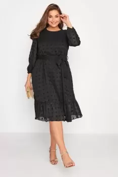 Image of Dobby Puff Sleeve Dress