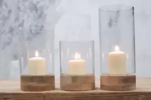 Image of Nkuku Idha Hurricane Lantern Lanterns & T-Lights Brown Small 21 x 15.5cm (Diameter)