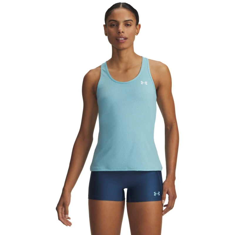 Image of Under Armour UA Tech Racer Tank Ld63 Blue Haze/White female 8 (XS)
