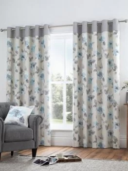 Image of Fusion Adriana Lined Eyelet Curtains