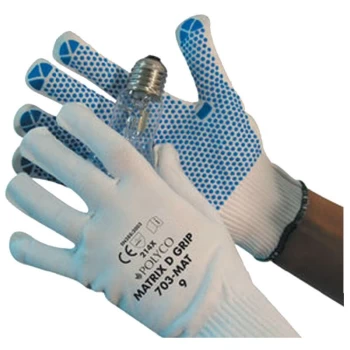 Image of Polyco 702-MAT Matrix D Palm-side Coated White Gloves - Size 8