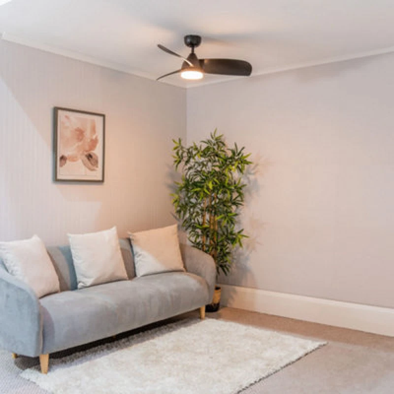 Image of ValueLights 36" Integrated LED Ceiling Fan with Remote Control, 3 Blades, Timer and 6 Speed Functions - Black Black