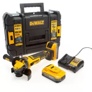 Image of DEWALT DCG409 18v XR Cordless High Power Angle Grinder Flexvolt Advantage 125mm 2 x 5ah Li-ion Powerstack Charger Case