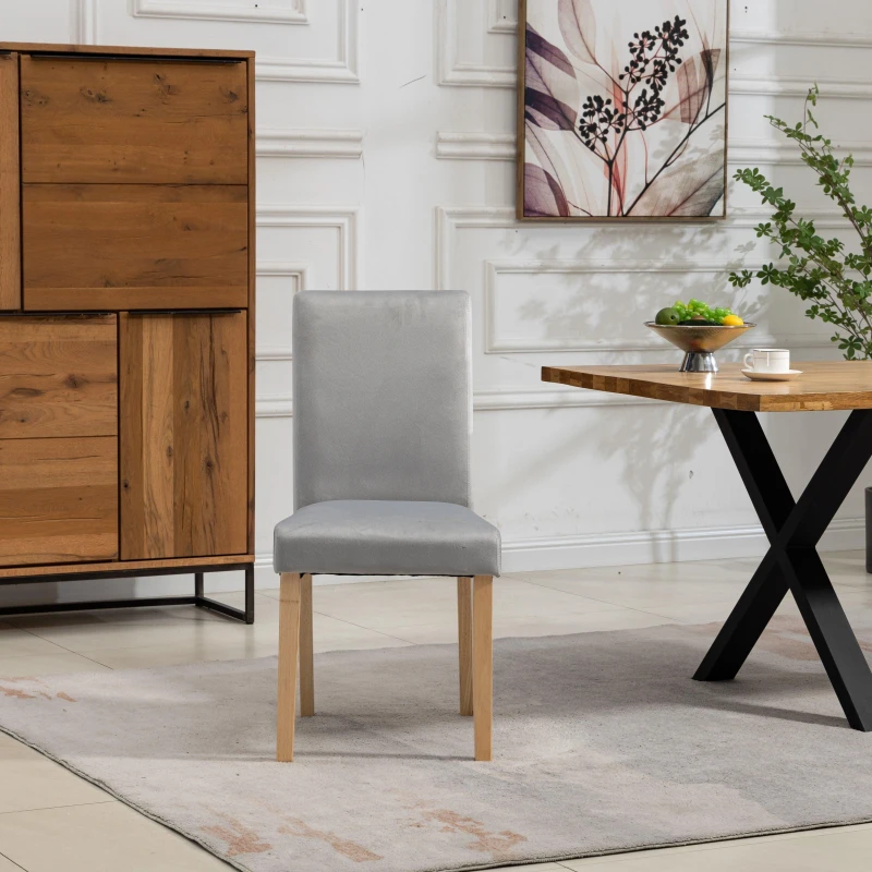 Image of Artemis Home Maiolo Velvet Dining Chairs - Set of 2 in Silver Silver Unisex