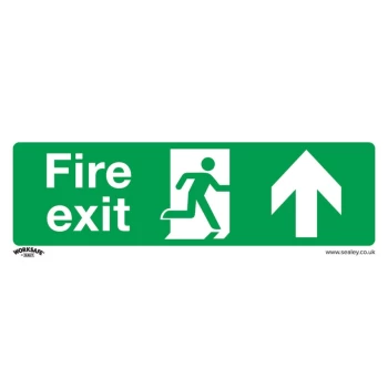 Image of Safety Sign - Fire Exit (Up) - Self-Adhesive Vinyl
