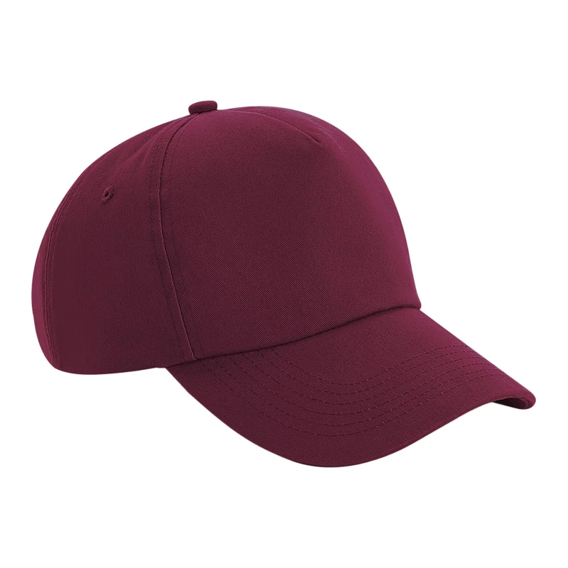 Image of Beechfield Beechfield Men Authentic 5-Panel Cap in Burgundy Burgundy One Size Male 5059269519902