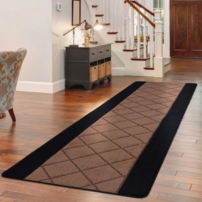 Image of Smart Living Smart Living Carmela Heavy Duty Machine Washable Hallway Kitchen Non Slip Door Mat in Black Size: 40cm x 60cm Black 40cm x 60cm Unisex