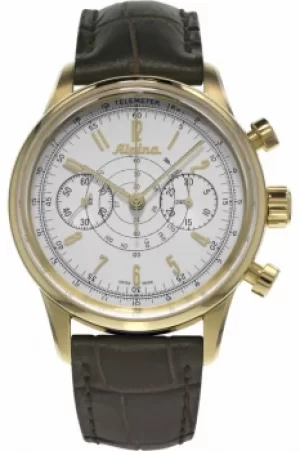 Image of Mens Alpina Pilot Heritage 130 Automatic Chronograph Watch AL-860S4H5