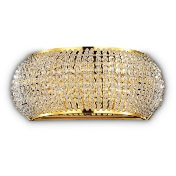 Image of Ideal Lux Lighting - Ideal Lux Pasha' - 3 Light Wall Light Gold