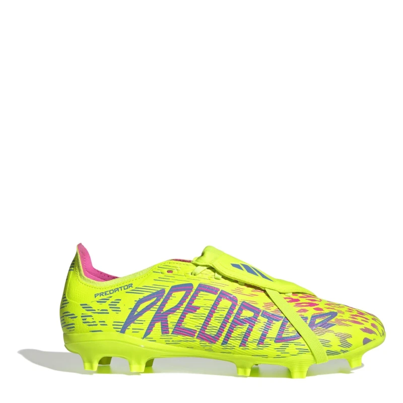 Image of adidas Predator League Fold-Over Tongue Firm Ground Football Boots Yellow/Pink male 9 (43.3)