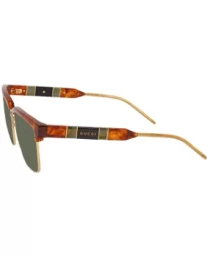 Image of Gucci Havana Plastic/Metal Square Sunglasses GG0603S-004 gg0603s004