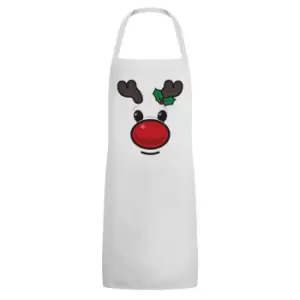 Image of Grindstore Rudolph Face Christmas Full Apron (One Size) (White)