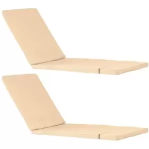 Image of Harbour Housewares - Sussex Sun Lounger Cushions - Beige - Pack of 2