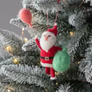 Image of Crossland Grove Jolly Santa With Green Sack 110x50x140mm