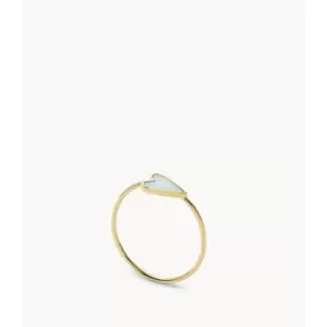 Image of Fossil Womens White Mother Of Pearl Center Focal Ring - Gold