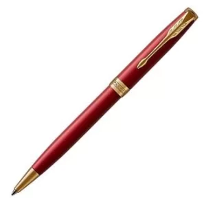 Image of Parker Sonnet Red Lacquer Gold Trim Ballpoint Pen
