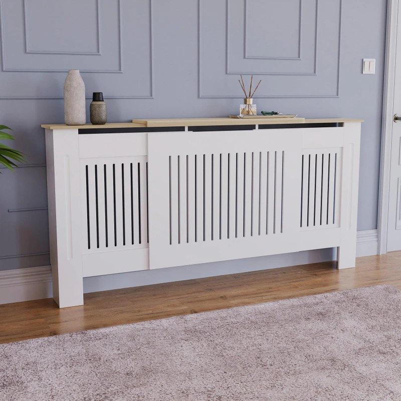 Image of Lassic Vida Designs Arlington Adjustable Radiator Cover White unisex Adjustable