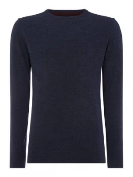 Image of Mens Barbour Essential Lambswool Crew Neck Indigo