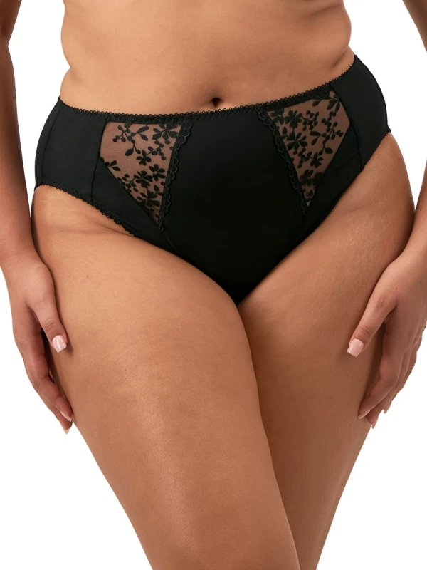 Image of Elomi Womens Zarla High Leg Brief in Black Size: 20 Black Female 20