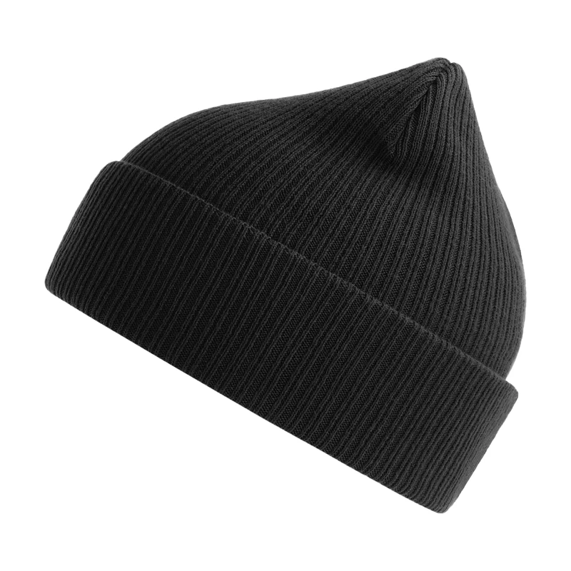 Image of Atlantis Atlantis Men Nelson Ribbed Cotton Beanie in Black One Size Male 5063300861158