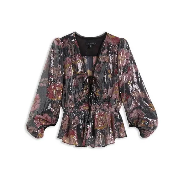 Image of Ted Baker Juudie Tie Blouse - Black 8