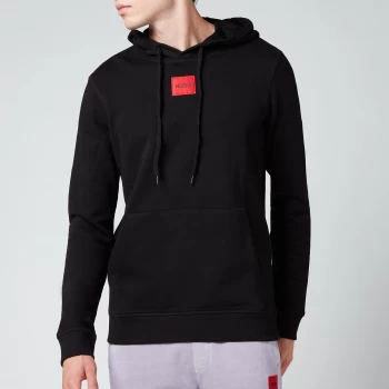 Image of Hugo Boss Daratschi 212 Red Patch Logo Pullover Hoodie Black Size S Men