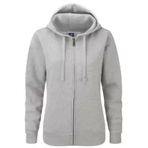 Image of Russell Ladies Premium Authentic Zipped Hoodie (3-Layer Fabric) (S) (Light Oxford)
