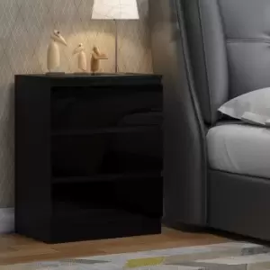 Image of Stora Modern 3 Drawer Chest of Drawers - Black Gloss - Black Gloss