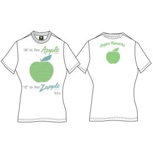 Image of The Beatles - A is for Apple Womens T-Shirt - White