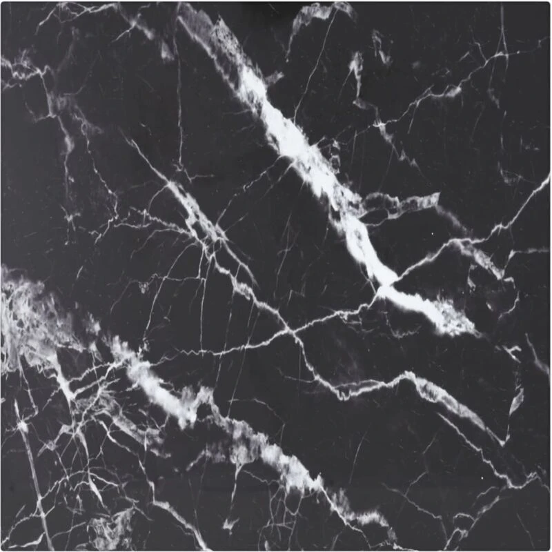 Image of VIDAXL Table Top Black 40x40cm 6mm Tempered Glass with Marble Design Vidaxl 8720286056011