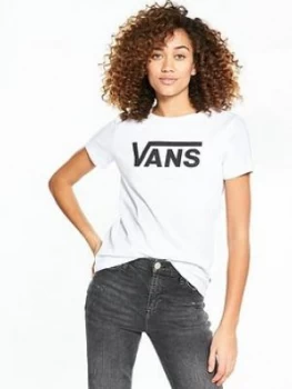 Image of Vans Flying V Crew T-Shirt - White Size M Women