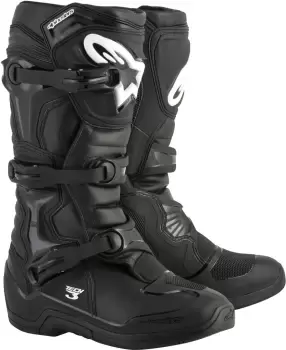 Image of Alpinestars Tech 3 Motocross Boots, black, Size 42, black, Size 42