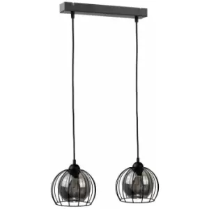 Image of Keter Solo Bar Pendant Ceiling Light Black, 50cm, 2x E27