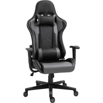 Image of Vinsetto - High Back Racing Gaming Chair Reclining 360° Swivel Rocking Height Adjustable with Pillow and Build-in Lumbar Home Black PU Leather