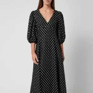 Image of Kate Spade New York Womens Harmony Dot Cloque Dress - Black - UK 8